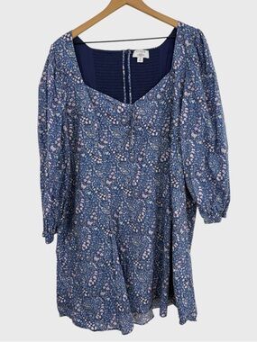 J. Crew x Liberty Fabrics Bourton Blue Floral Print Mini Dress Size 24